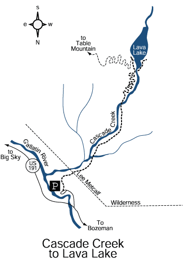 Cascade Creek to Lava Lake Map