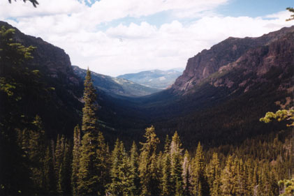 The view to the north from the cliff leading to Hyalite Lake